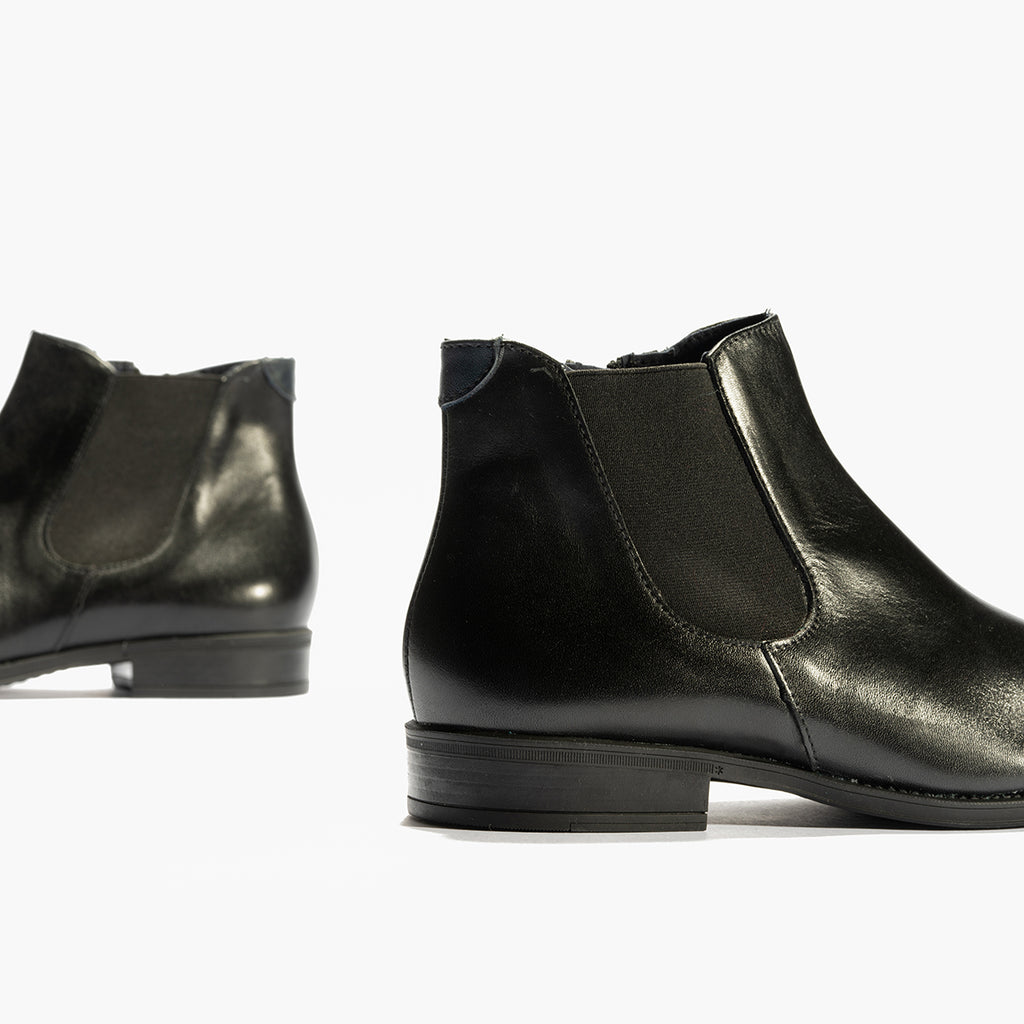 Botín Chelsey vestir hombre con elasticos color negro