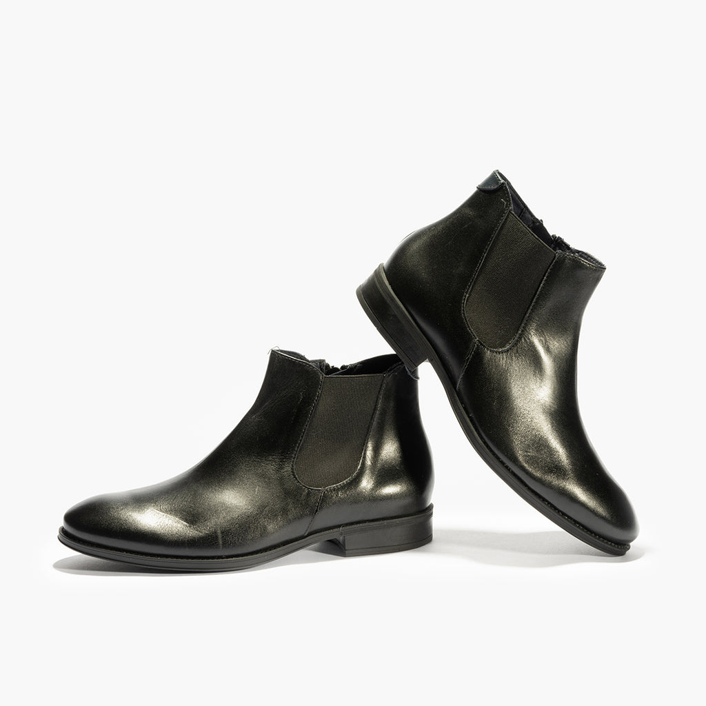 Botín Chelsey vestir hombre con elasticos color negro