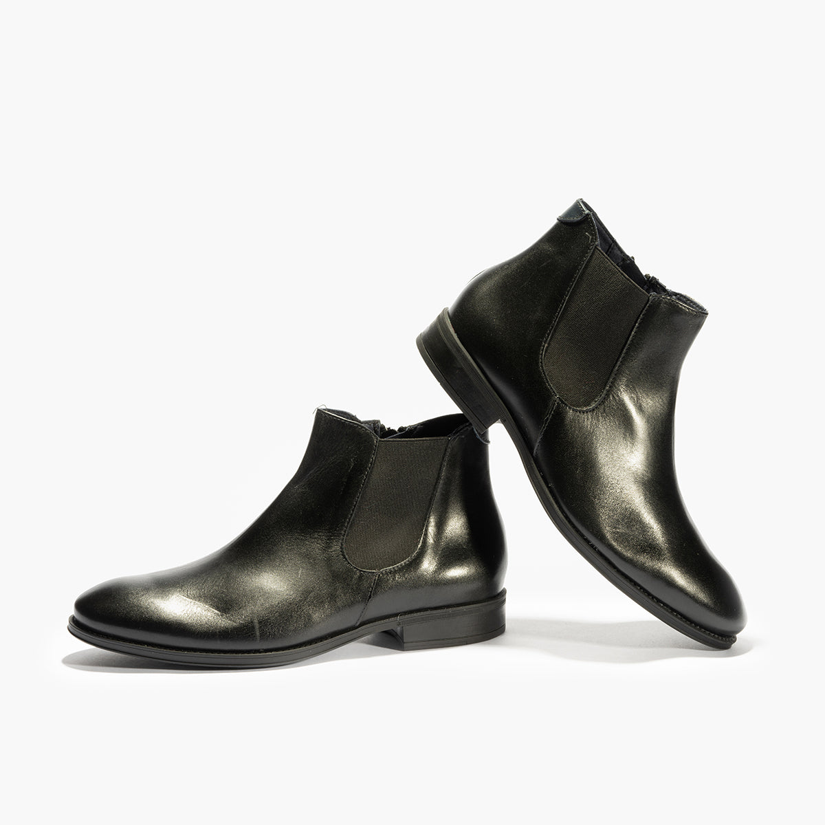 Botín Chelsey vestir hombre con elasticos color negro