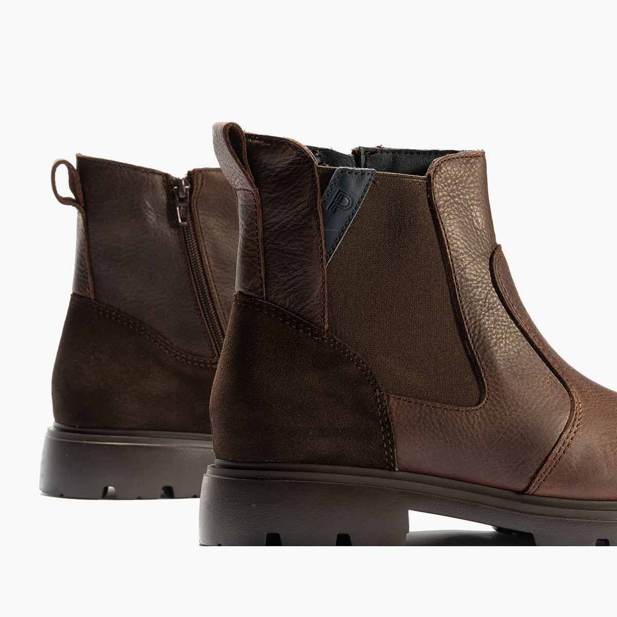 Botín Chelsey Merlin hombre con elasticos color marron