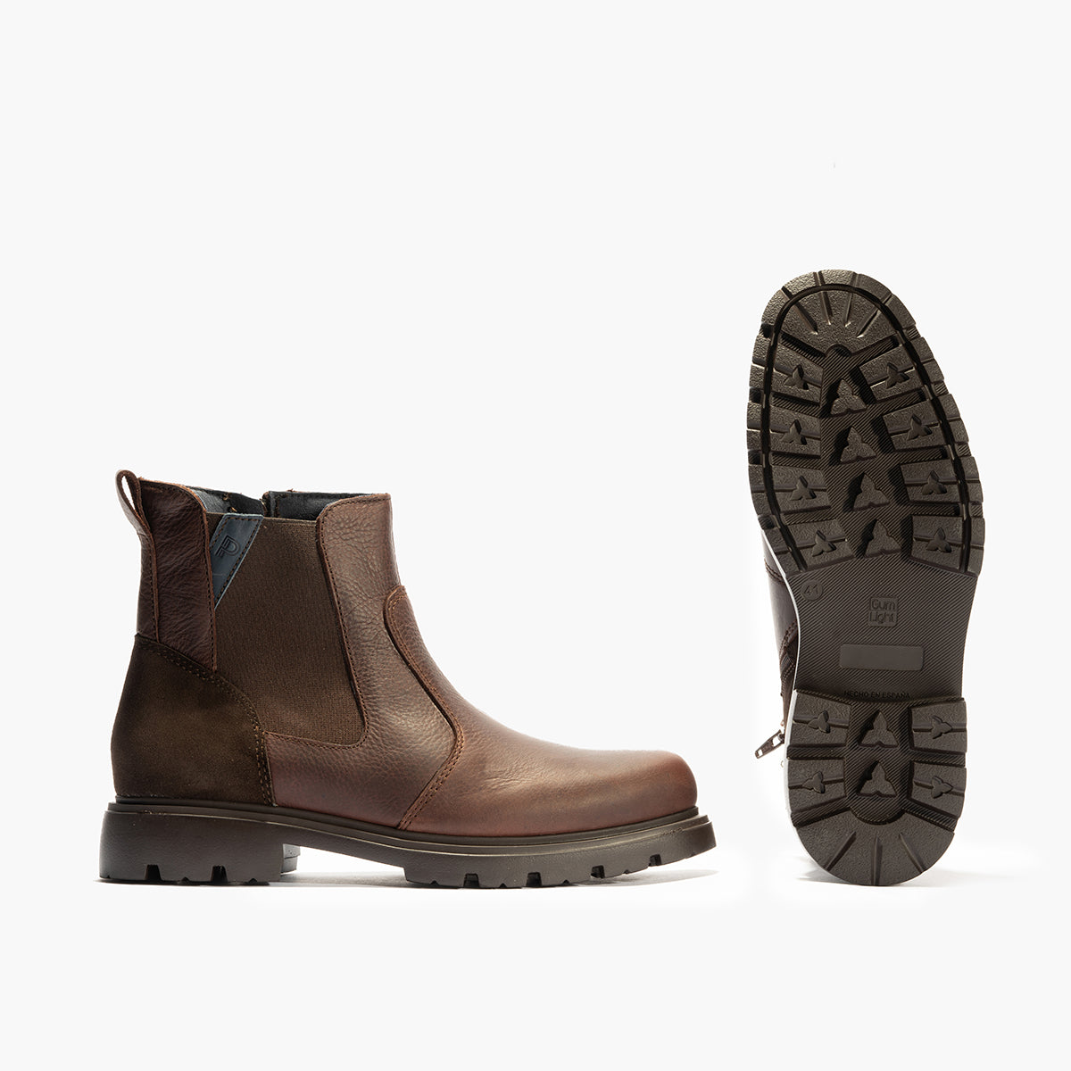 Botín Chelsey Merlin hombre con elasticos color marron