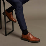 Blucher en Napa hombre con cordones color cuero
