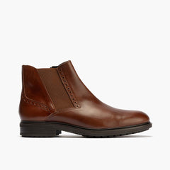 Botin Chelsey hombre con elasticos color cuero
