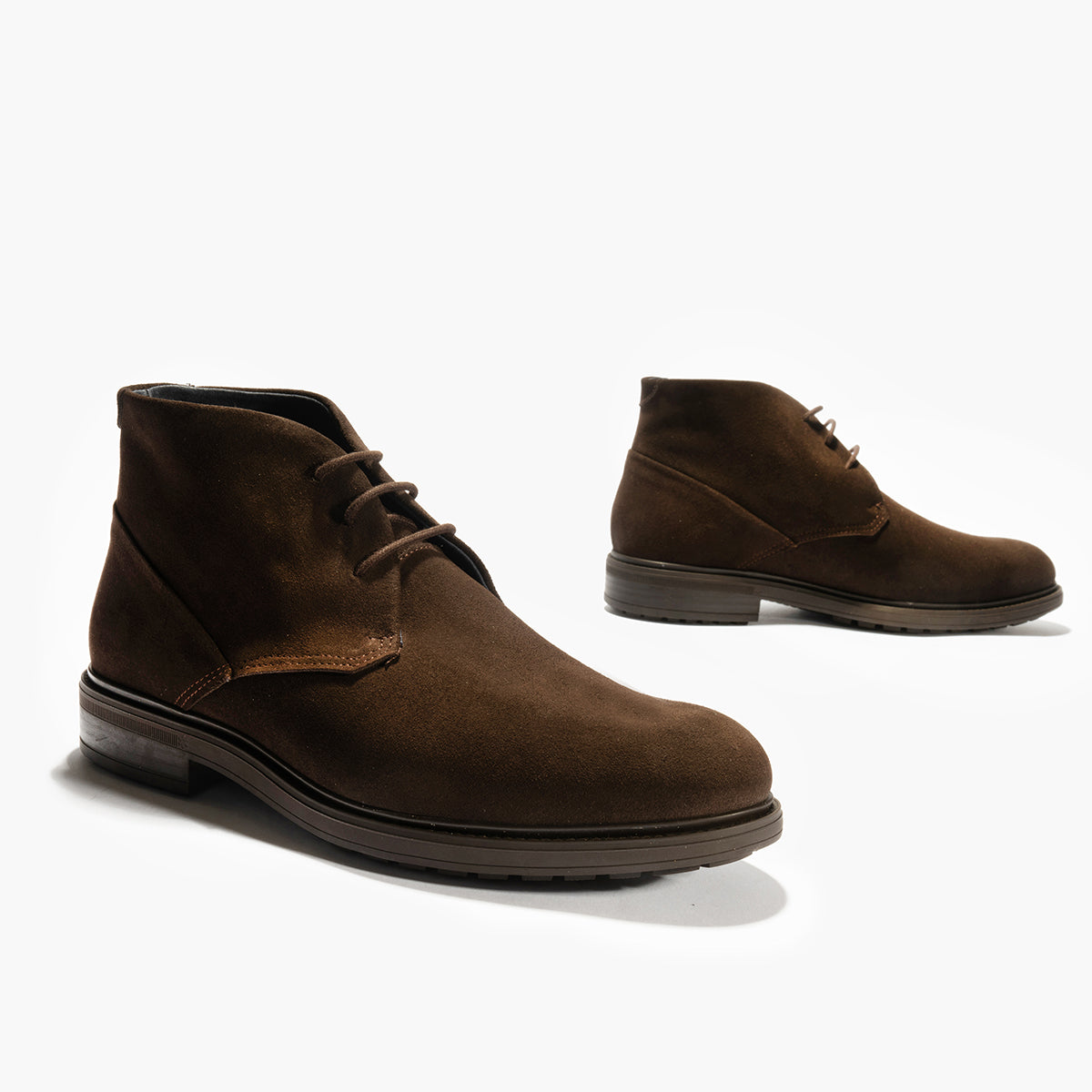 Botín Safari en Serraje hombre con cordones color marron