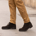 Botín Safari en Serraje hombre con cordones color marron