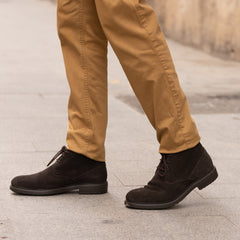 Botín Safari en Serraje hombre con cordones color marron