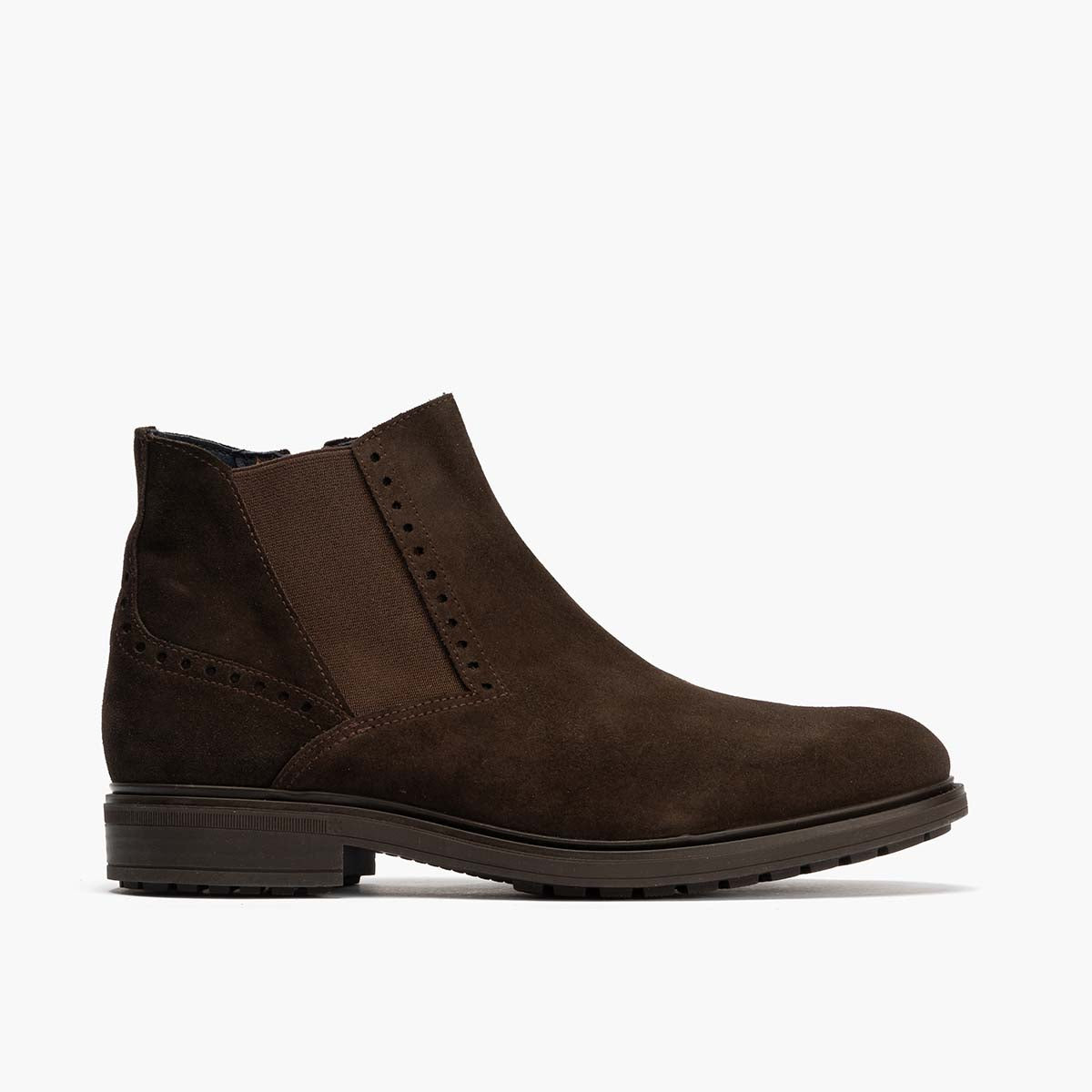 Botín Chelsey en Serraje hombre con elasticos color marron