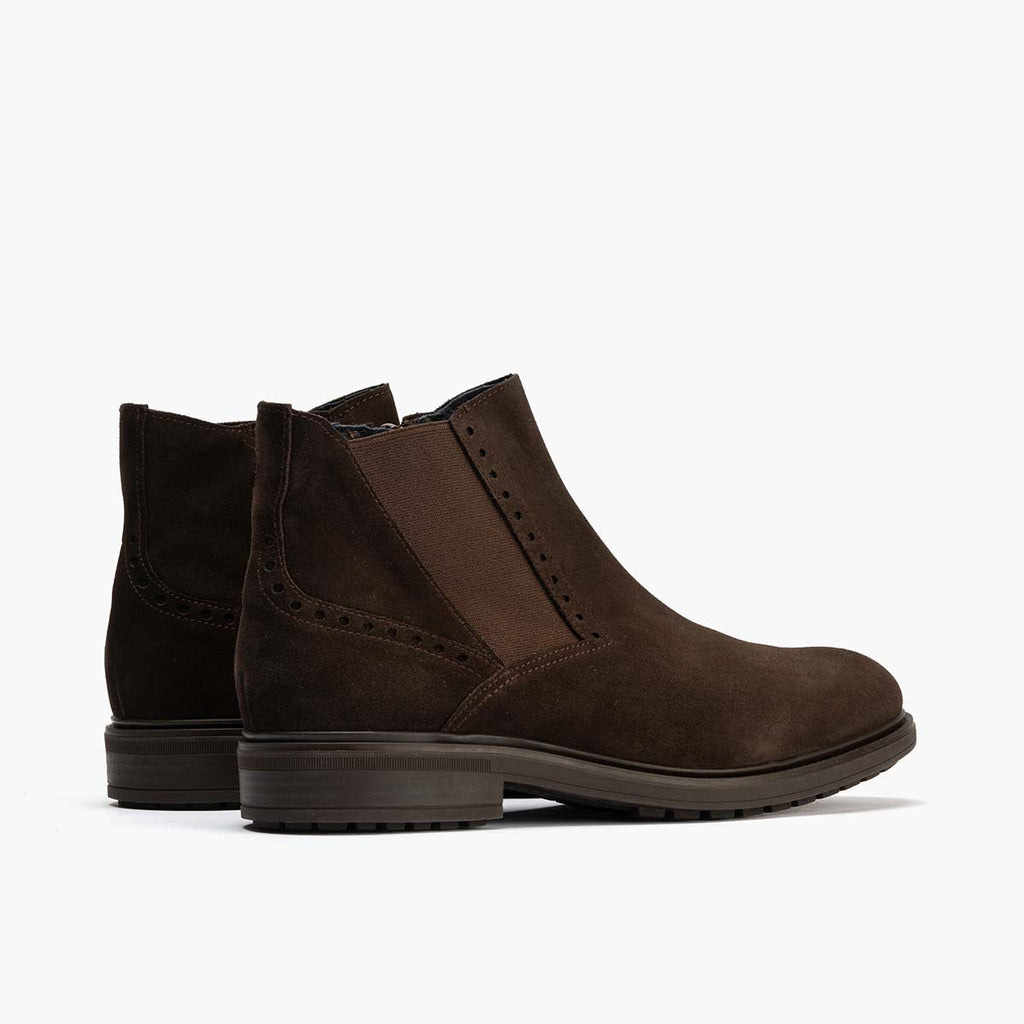Botín Chelsey en Serraje hombre con elasticos color marron
