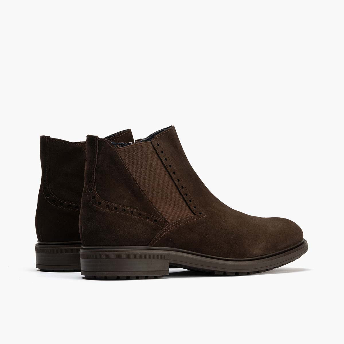 Botín Chelsey en Serraje hombre con elasticos color marron