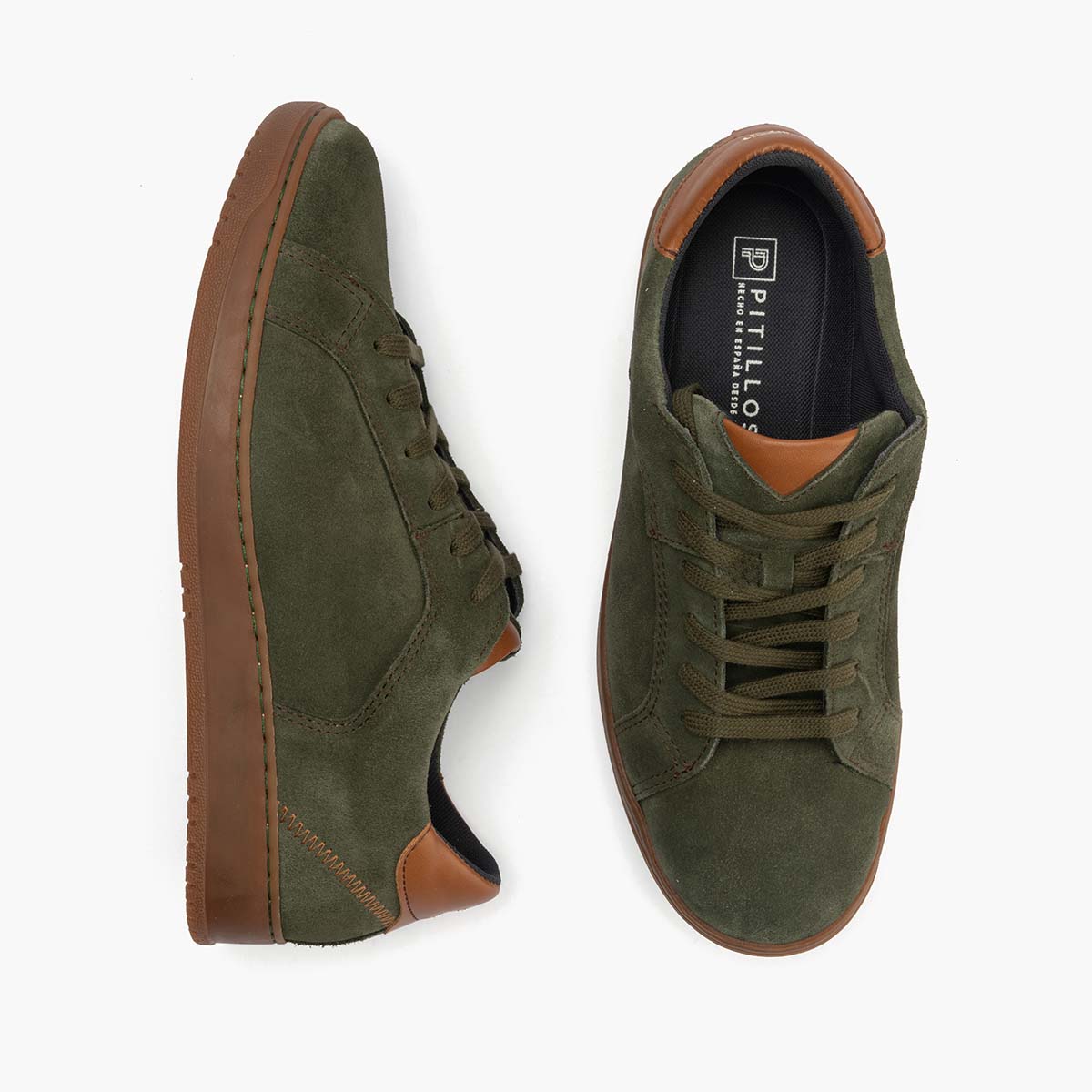 Basket en Serraje hombre color kaki