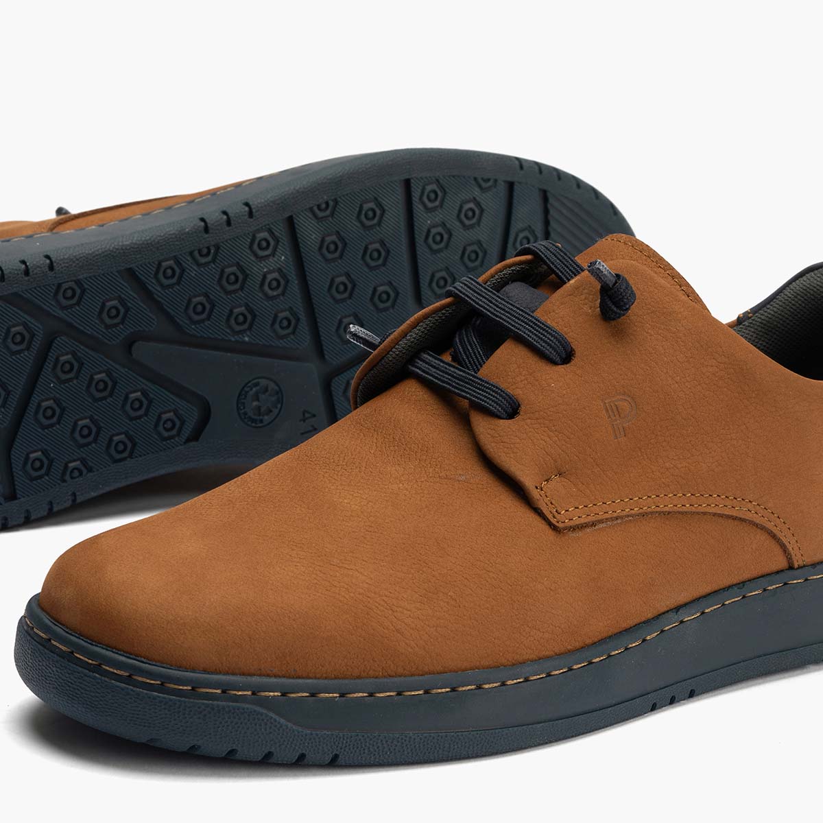 Blucher hombre con cordones color cuero
