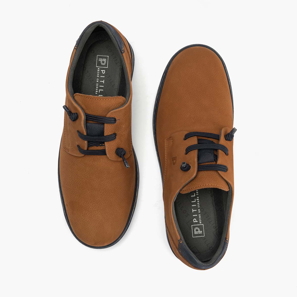 Blucher hombre con cordones color cuero