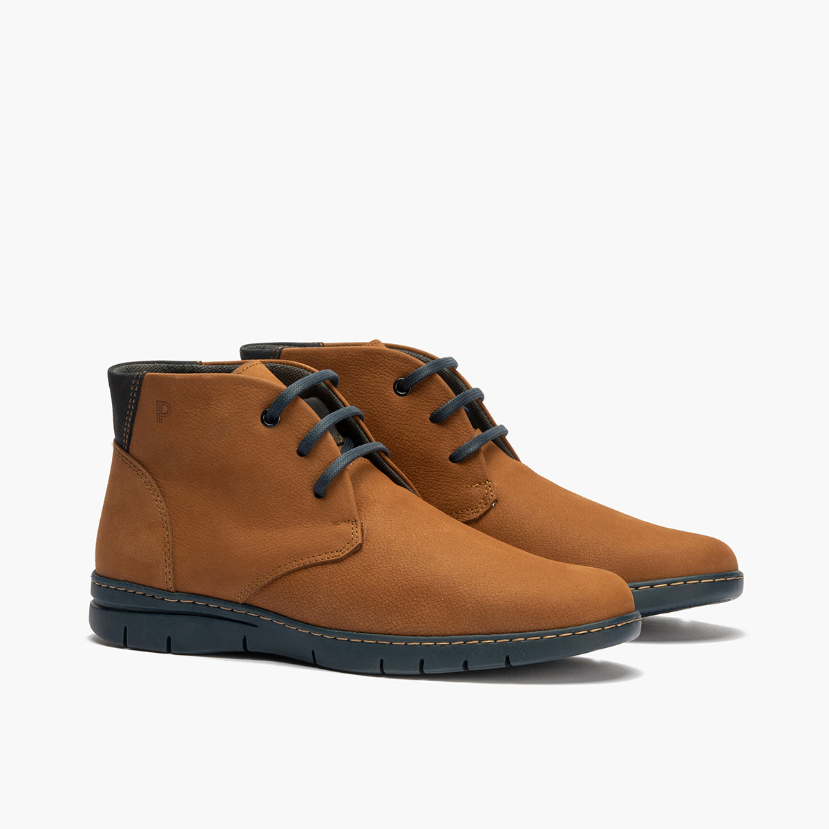 Botín Safari hombre con cordones color cuero