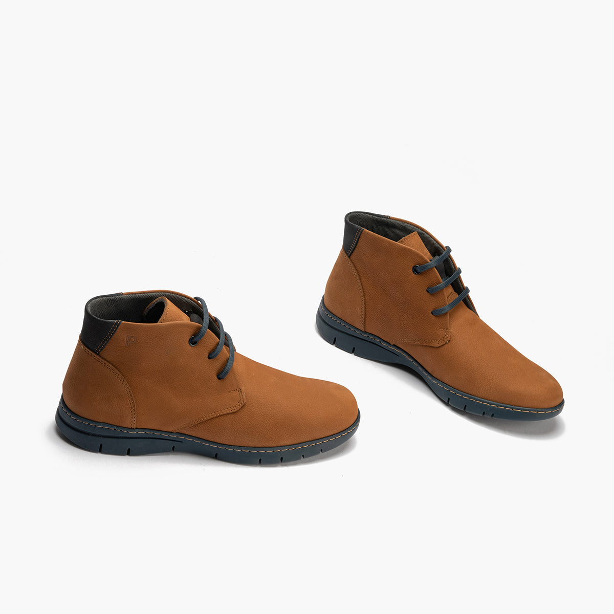 Botín Safari hombre con cordones color cuero