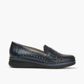 Mocasín plano con antifaz en piel napa fantasía y piel napa con acabados metalizados Marin