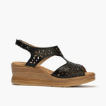 Sandalia con plataforma  en piel napa Negro