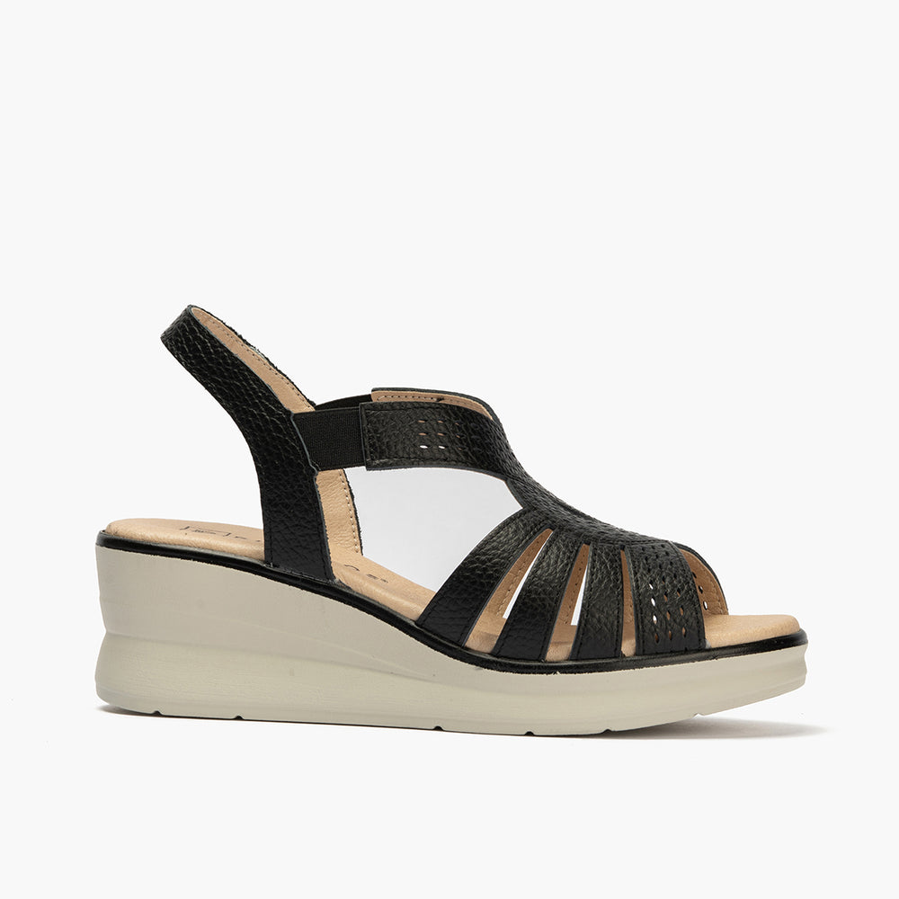 Sandalia plataforma de diseño clásico Negro
