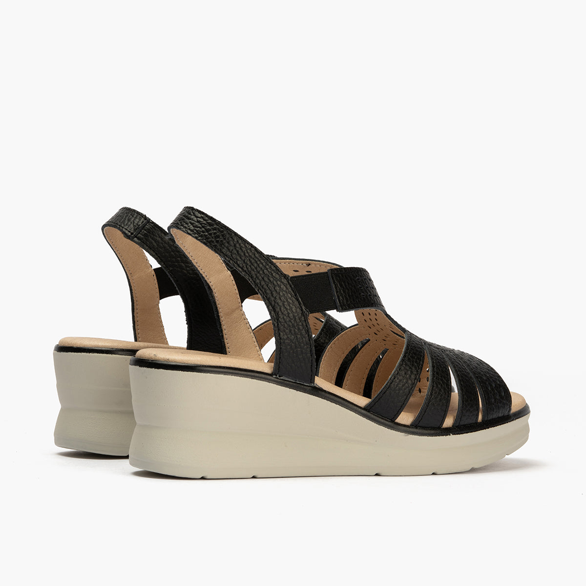 Sandalia plataforma de diseño clásico Negro