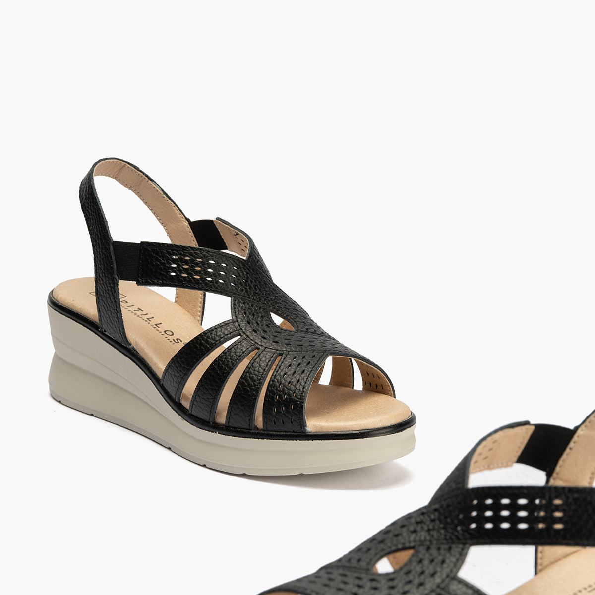Sandalia plataforma de diseño clásico Negro