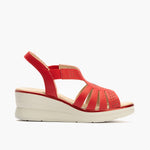 Sandalia plataforma de diseño clásico Rojo