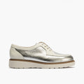 Zapato blucher con cordones y reflejos brillantes Plata