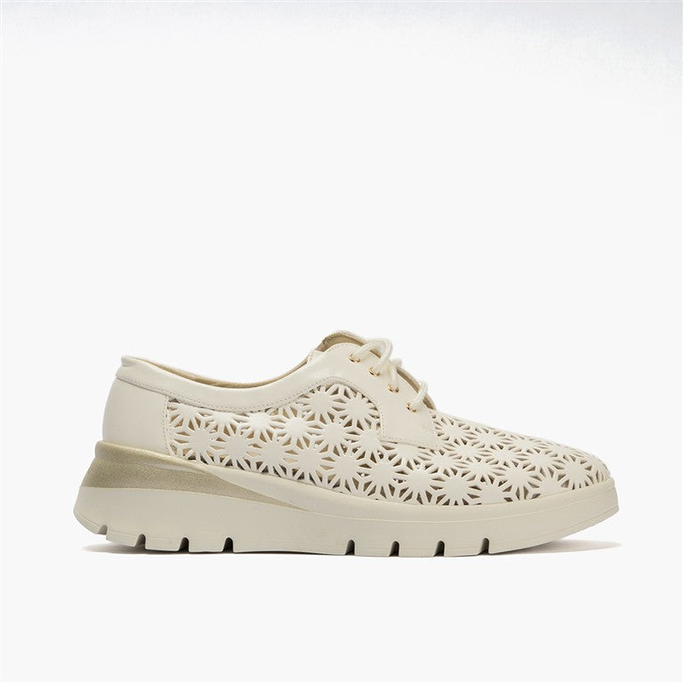 Zapato blucher plataforma con cordones en napa sintética Blanco