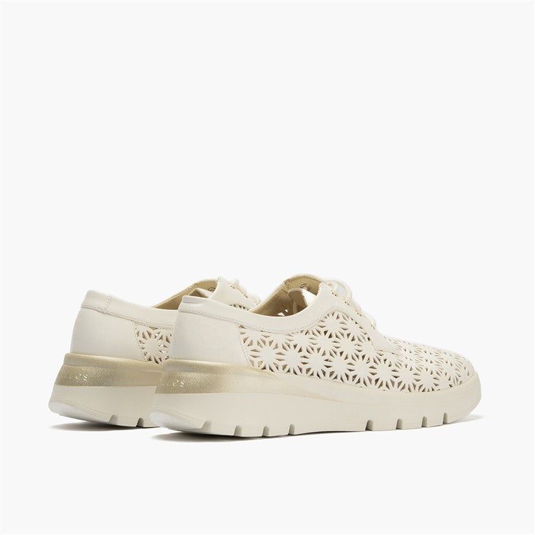 Zapato blucher plataforma con cordones en napa sintética Blanco
