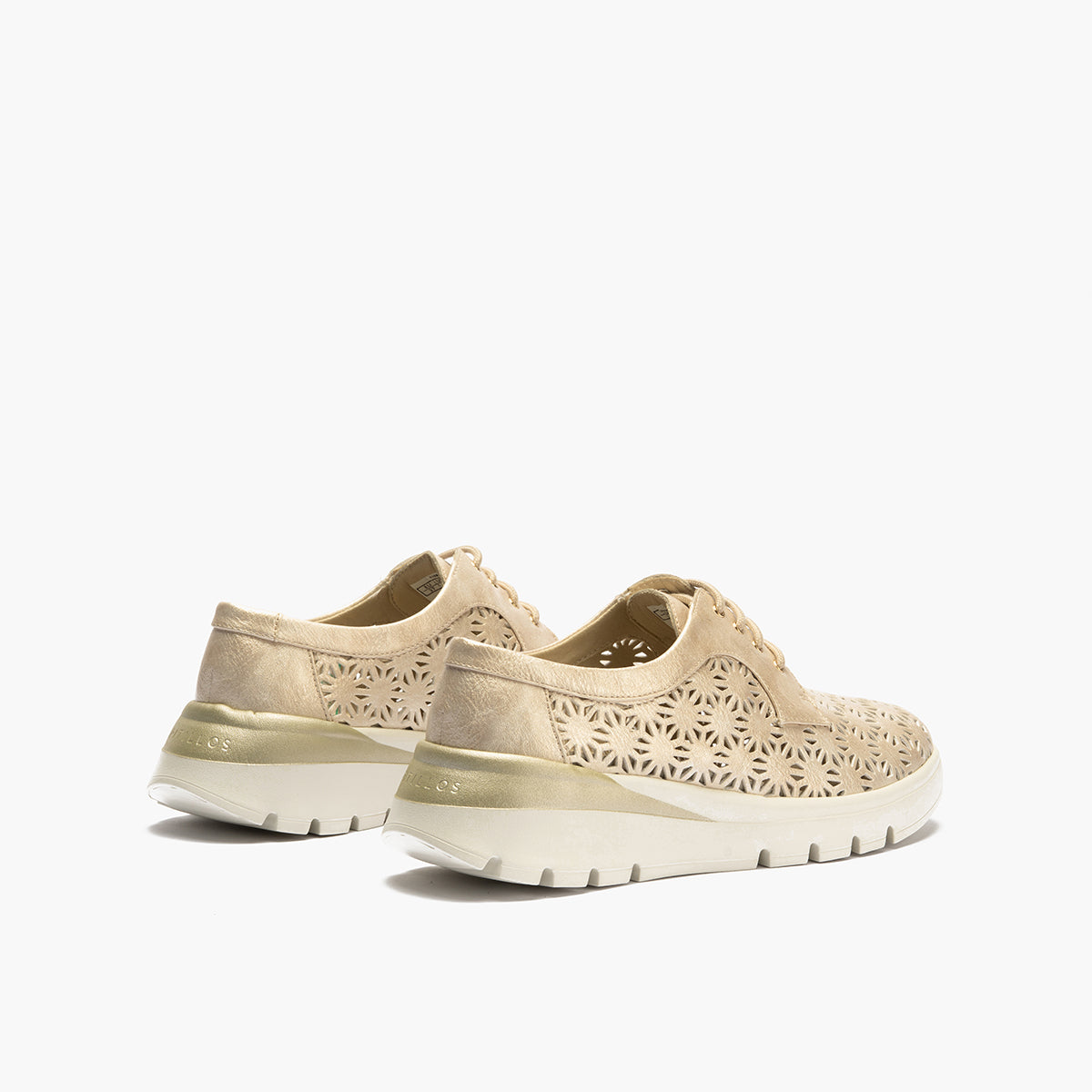 Zapato blucher plataforma con cordones en napa sintética Oro