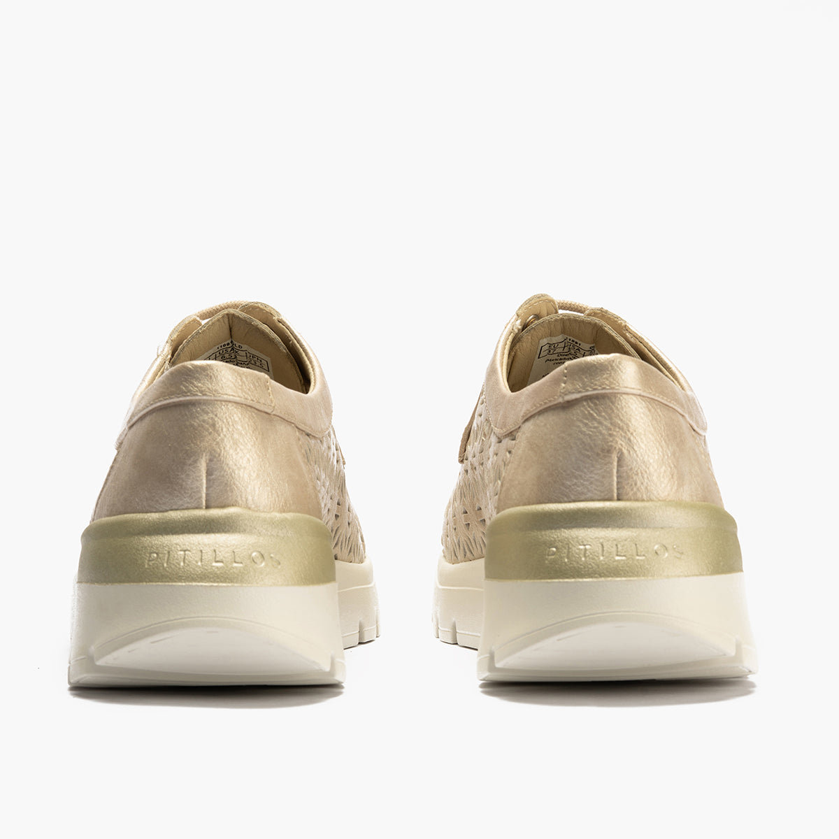 Zapato blucher plataforma con cordones en napa sintética Oro