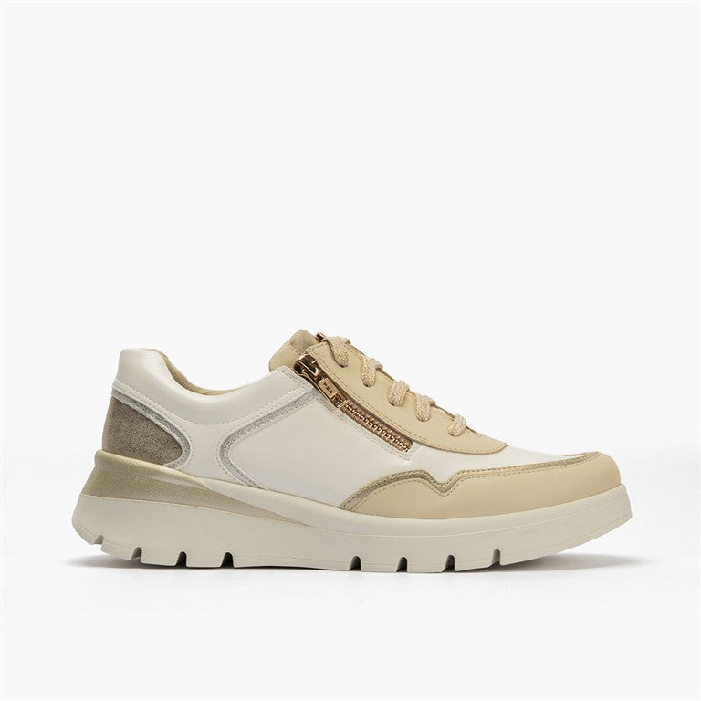 Deportivo plataforma con cremallera Blanco