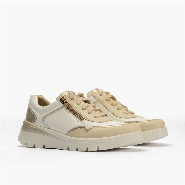 Deportivo plataforma con cremallera Blanco
