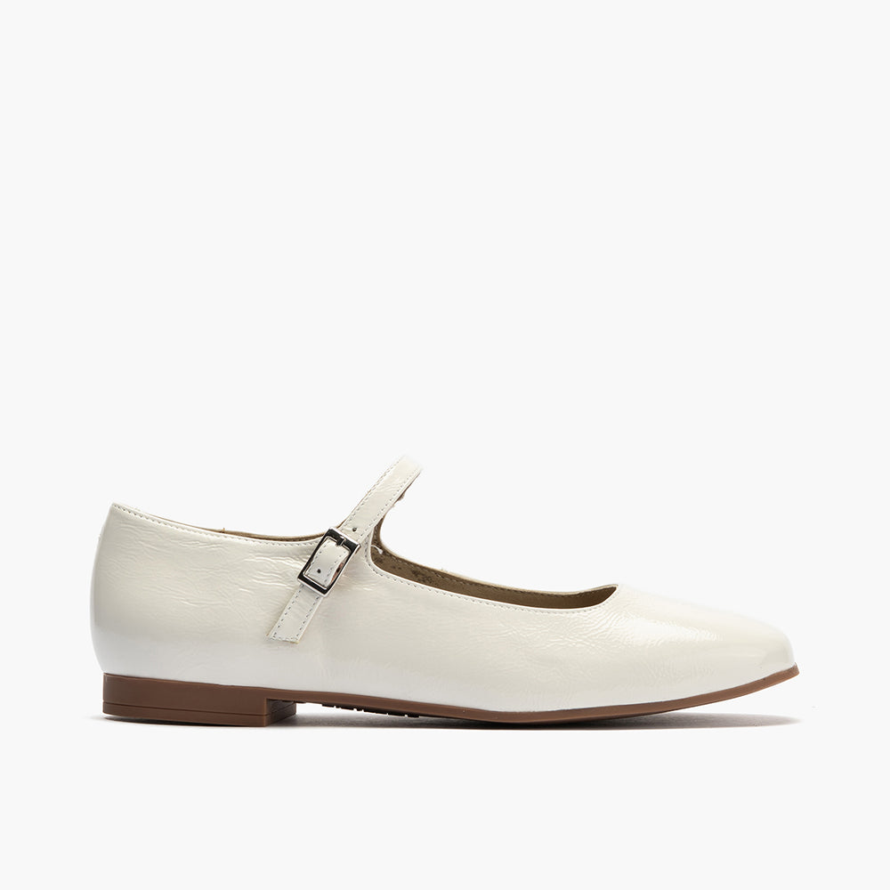Bailarina plana en piel charol Glacial