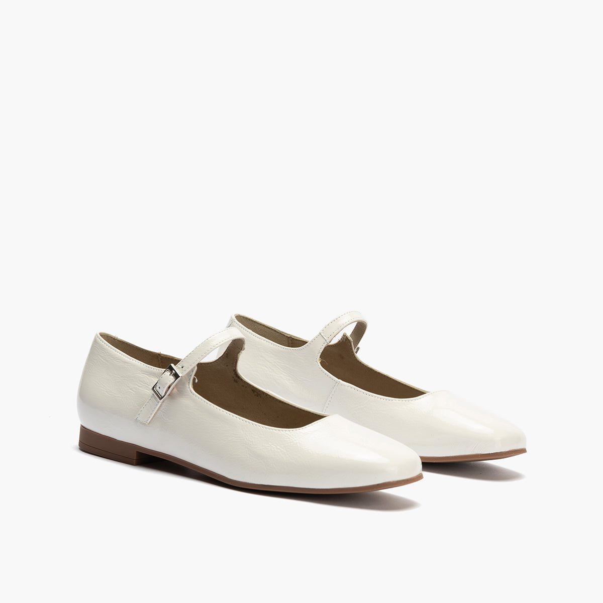 Bailarina plana en piel charol Glacial