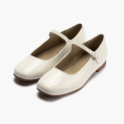 Bailarina plana en piel charol Glacial