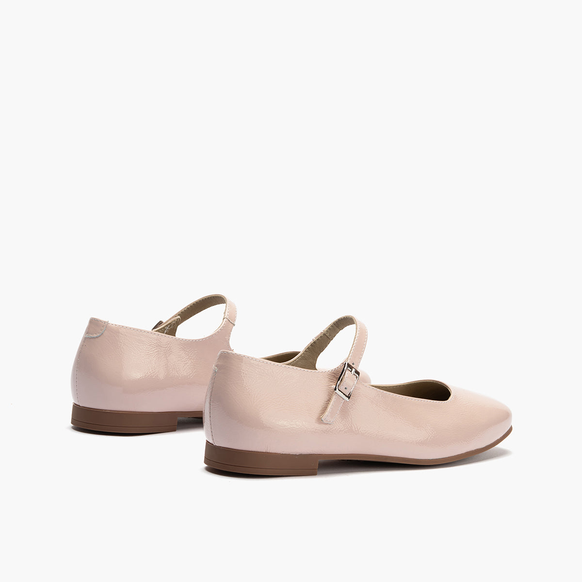 Bailarina plana en piel charol Nude