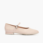 Bailarina mercedes con tacón bajo y punta fina Nude