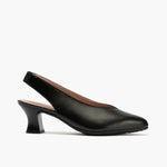 Zapato salón destalonado con tacón medio, en piel napa Negro