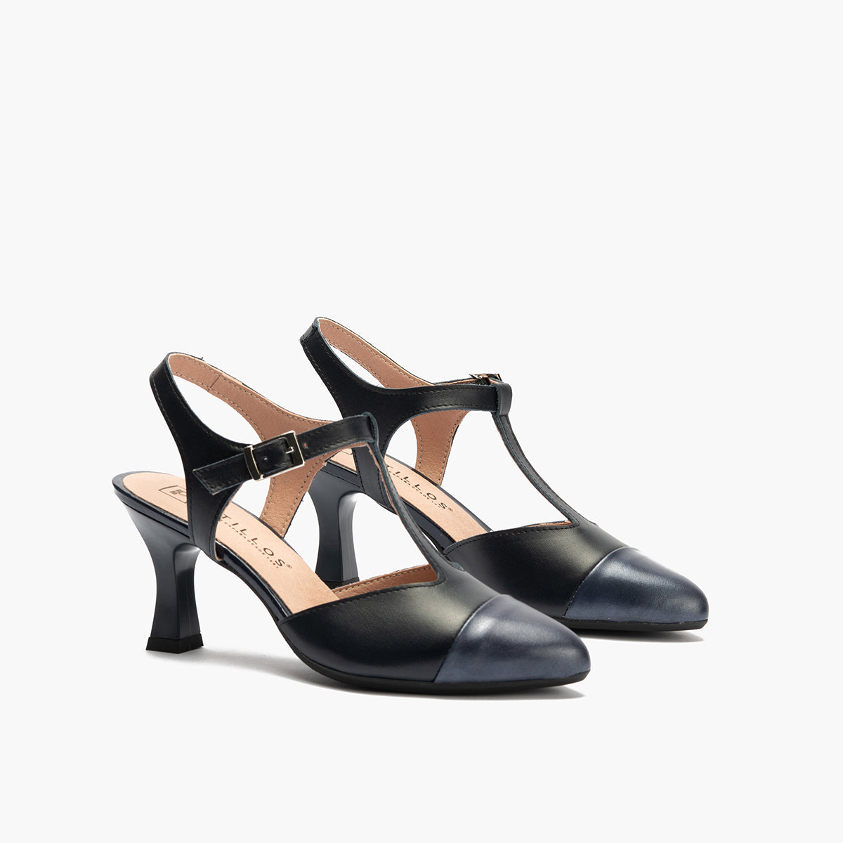 Zapato estilo Gilda con tacón alto y punta fina Marino