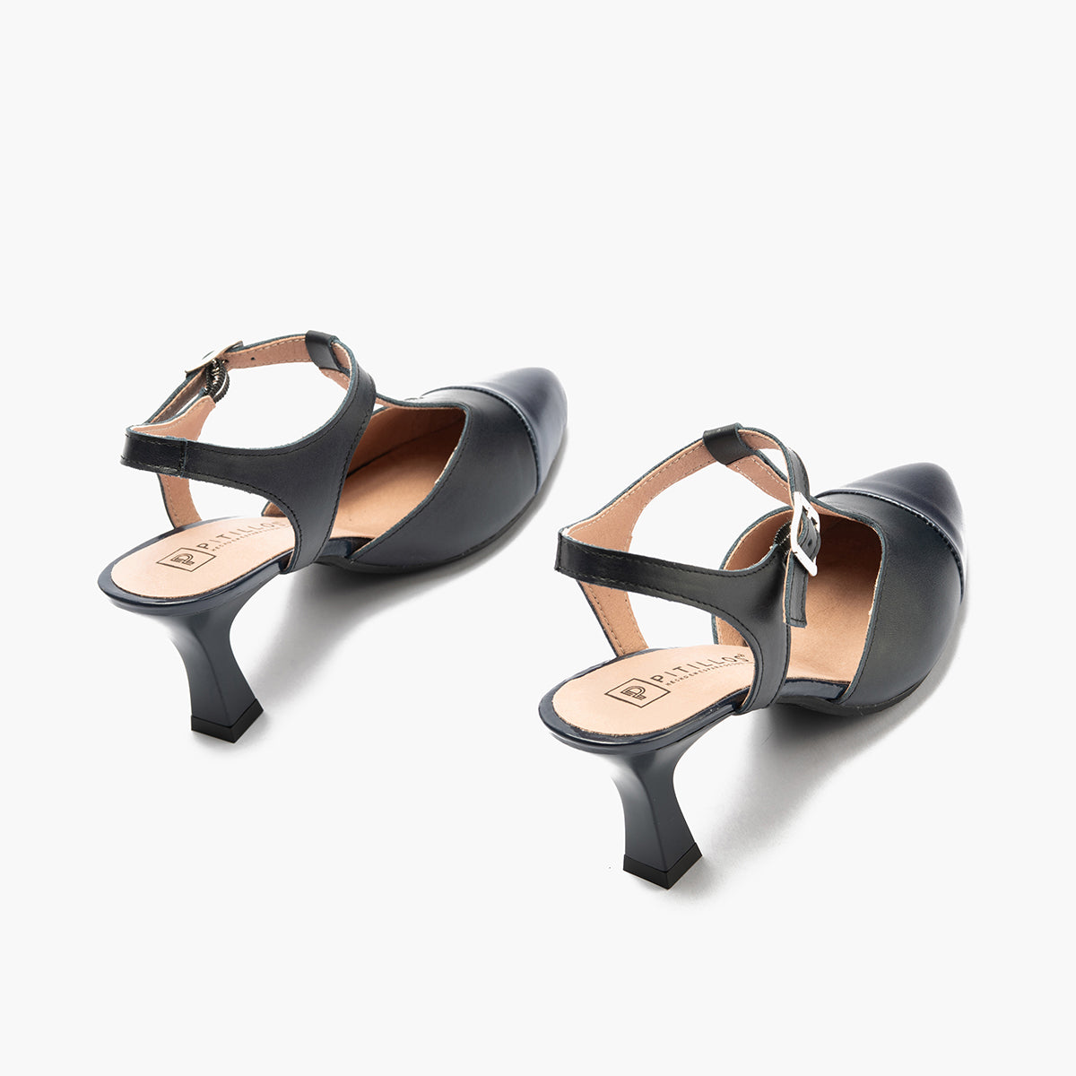 Zapato estilo Gilda con tacón alto y punta fina Marino