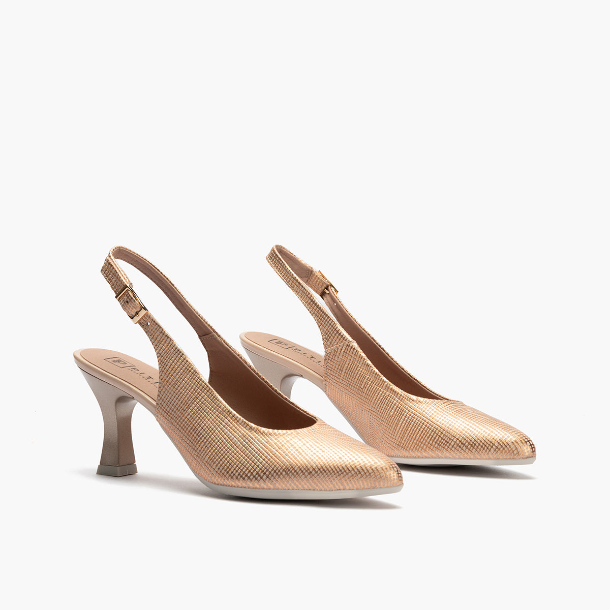 Zapato destalonado con tacón alto y punta fina Nude