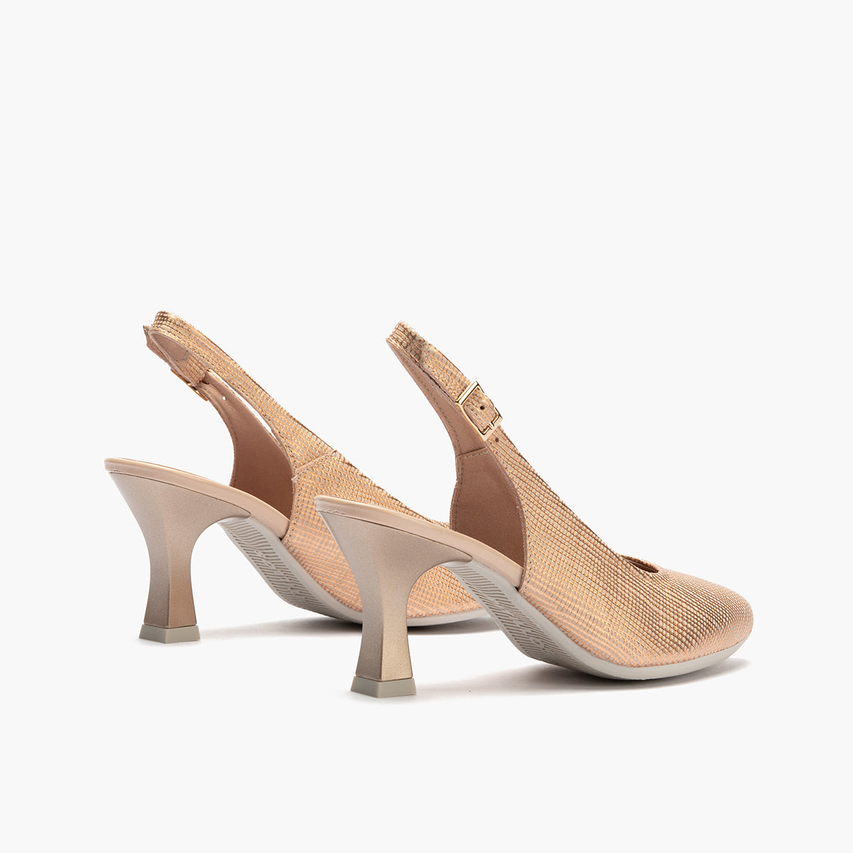 Zapato destalonado con tacón alto y punta fina Nude