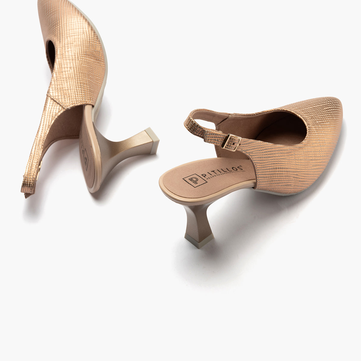 Zapato destalonado con tacón alto y punta fina Nude