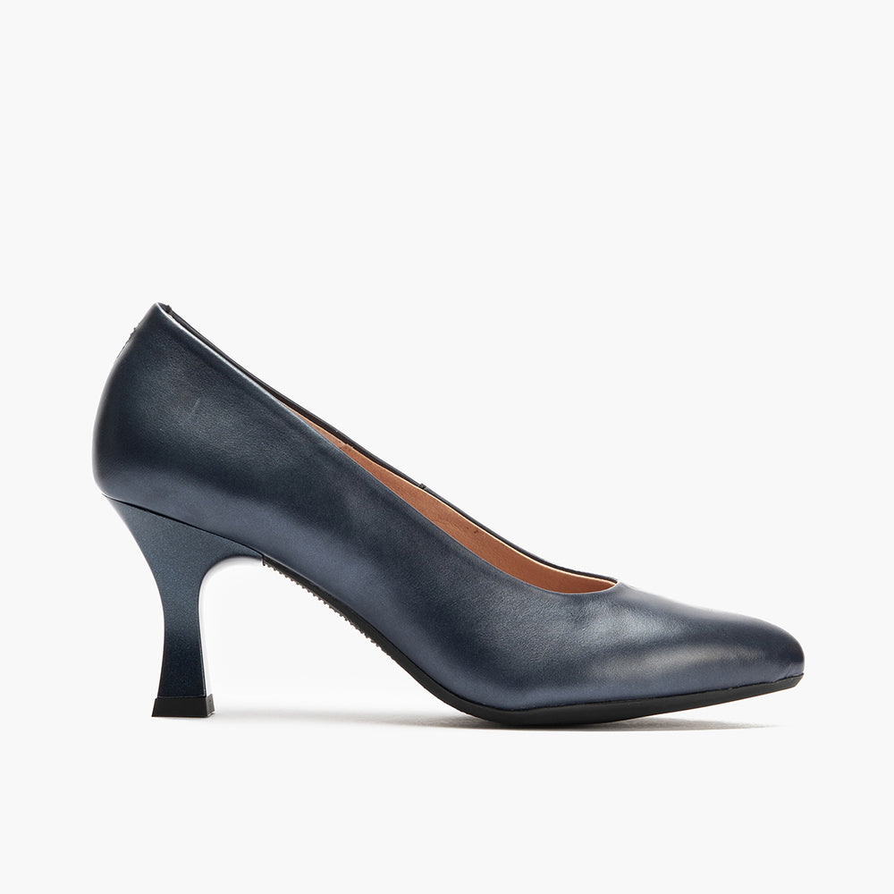 Zapato de salón con tacón alto y punta fina Marino