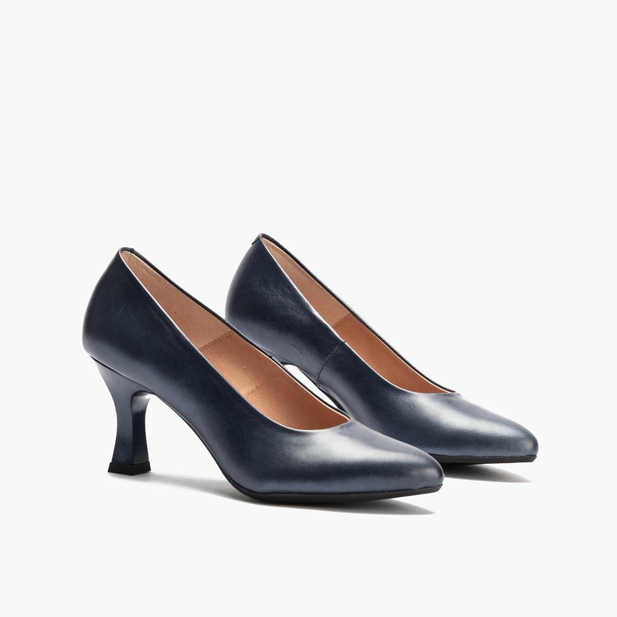 Zapato de salón con tacón alto y punta fina Marino
