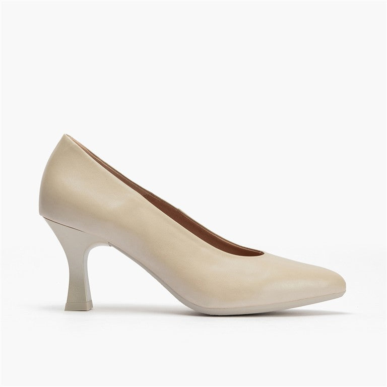 Zapato de salón con tacón alto y punta fina Oro