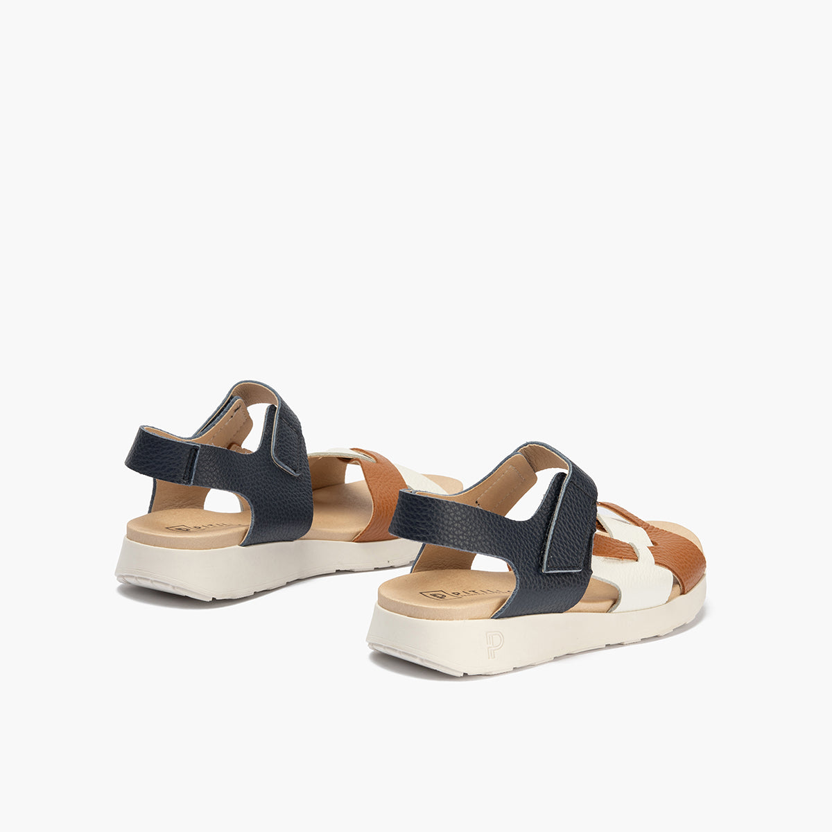 Sandalia deportiva con piel cruzada Marino