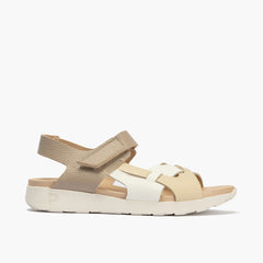 Sandalia deportiva con piel cruzada Piedra