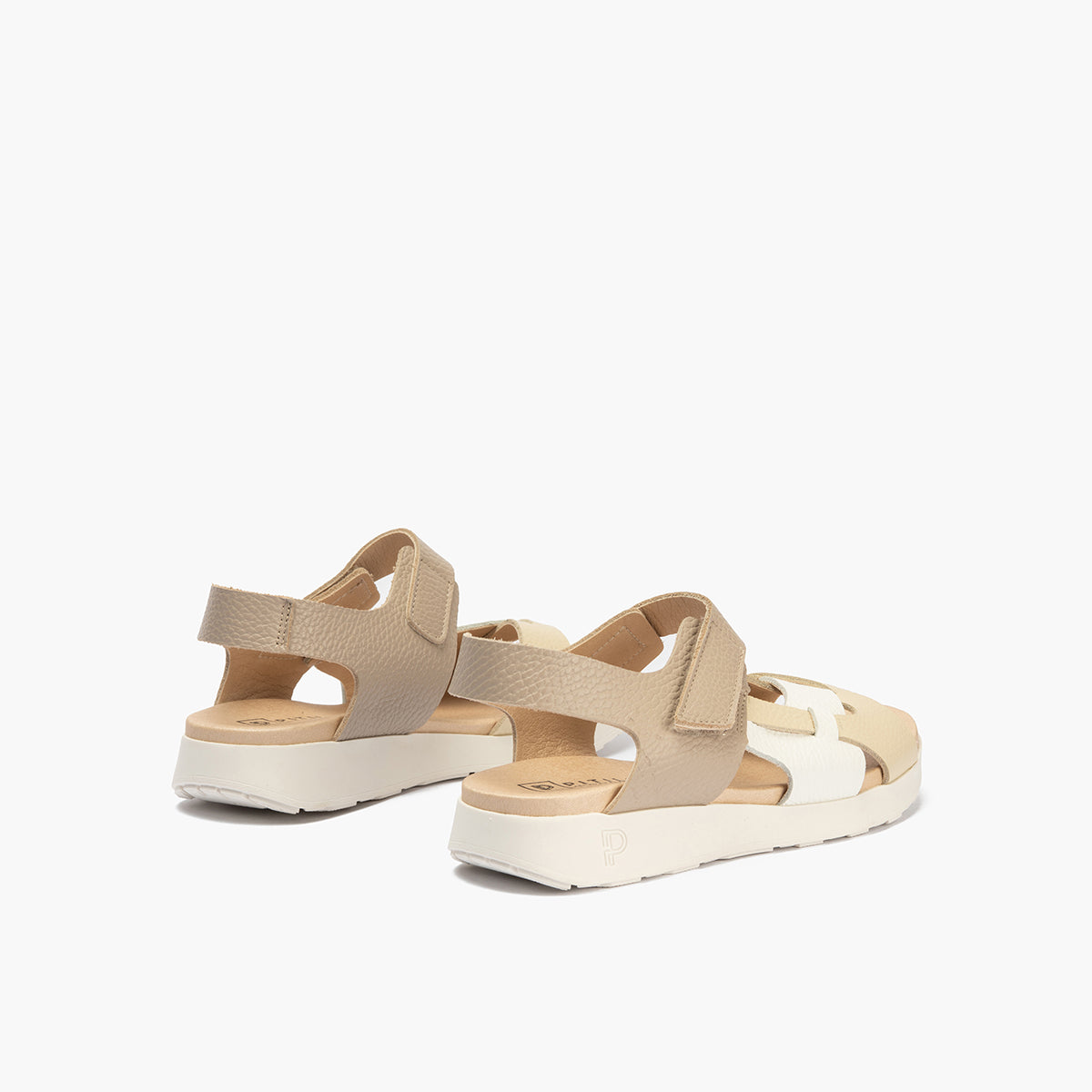 Sandalia deportiva con piel cruzada Piedra