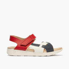 Sandalia deportiva con piel cruzada Rojo