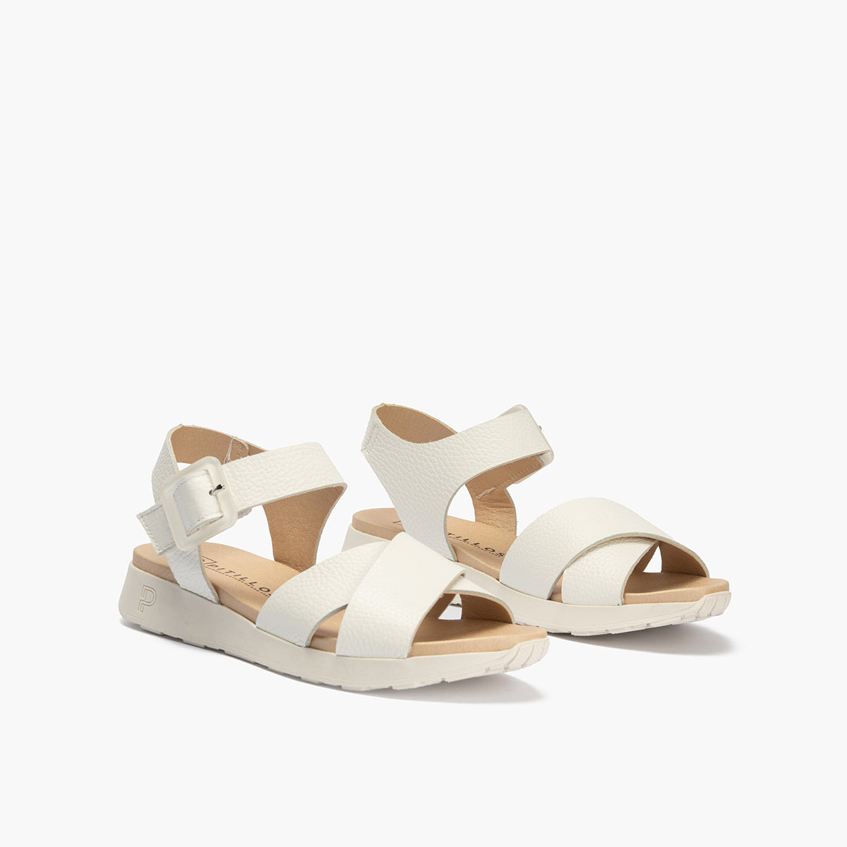 Sandalia deportiva con cruzados y pulsera Blanco